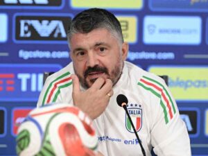Gennaro Gattuso, ct della Nazionale italiana, in conferenza stampa